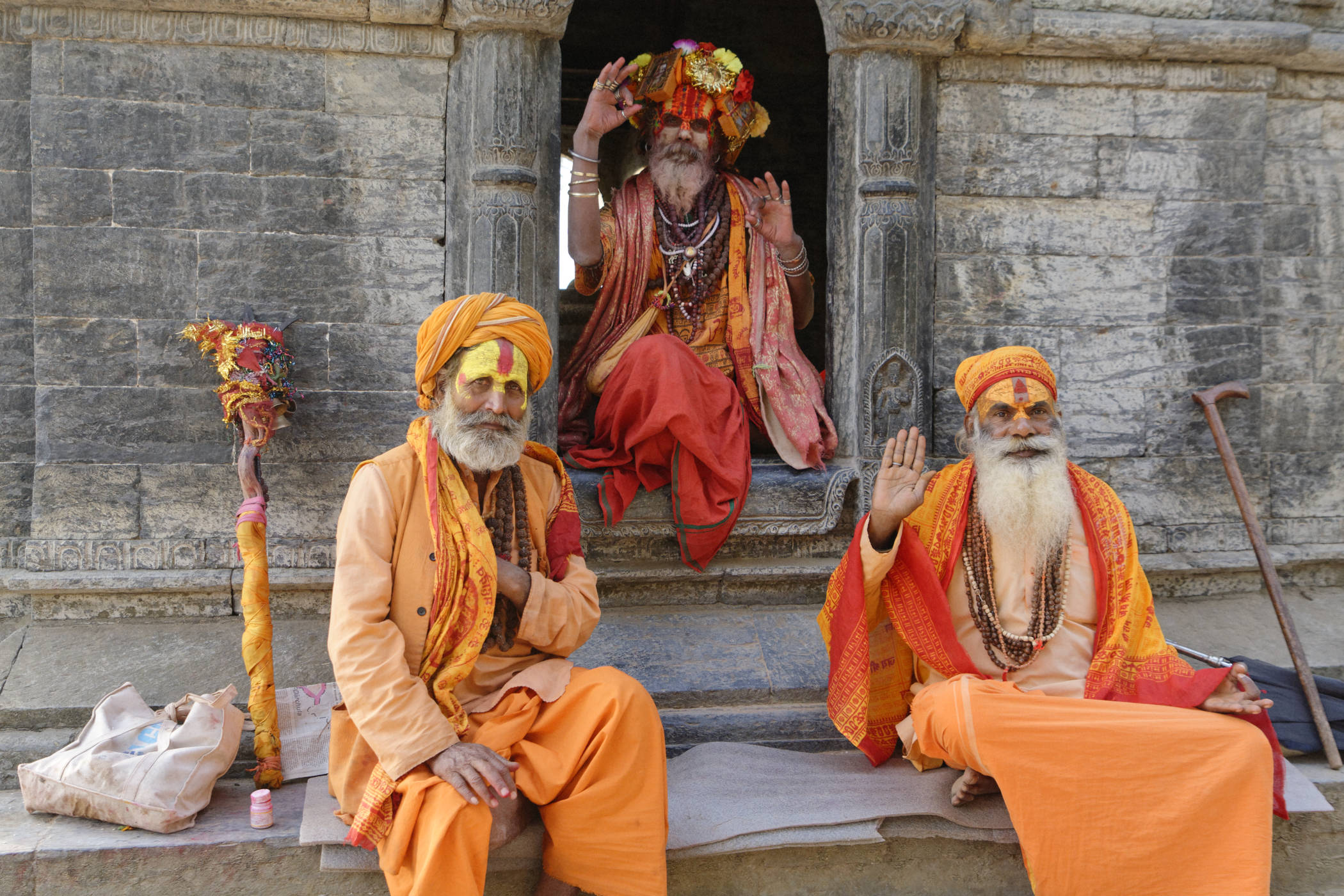 Trois sadhus Pashupatinath 