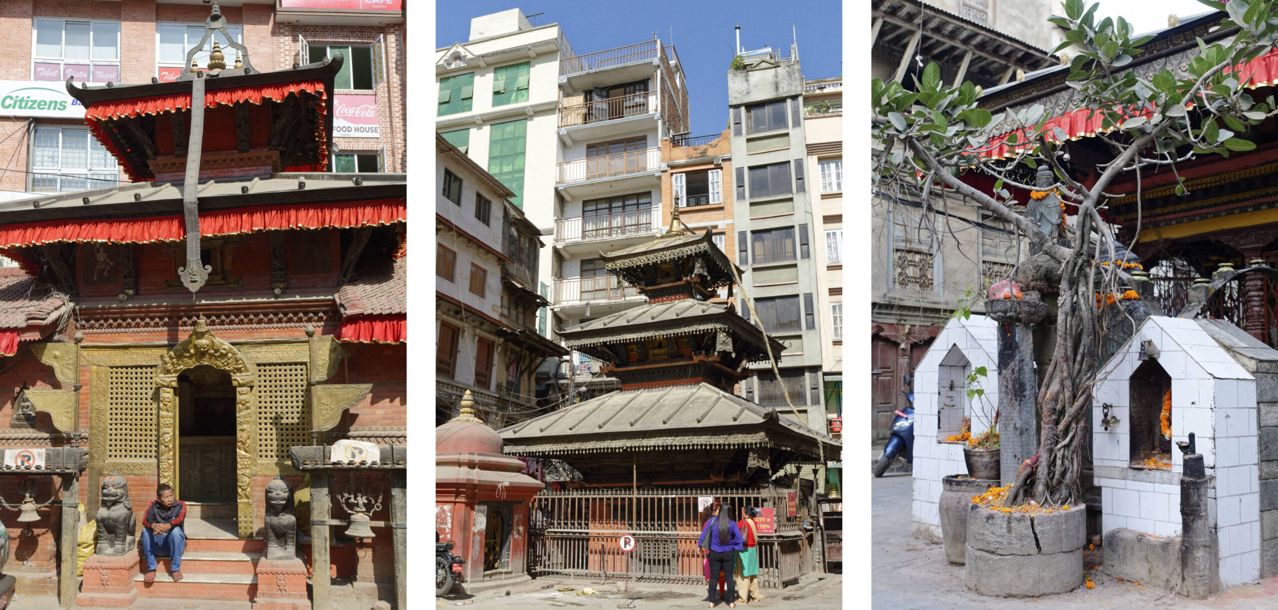 Temples et autels dans les rues de Katmandou