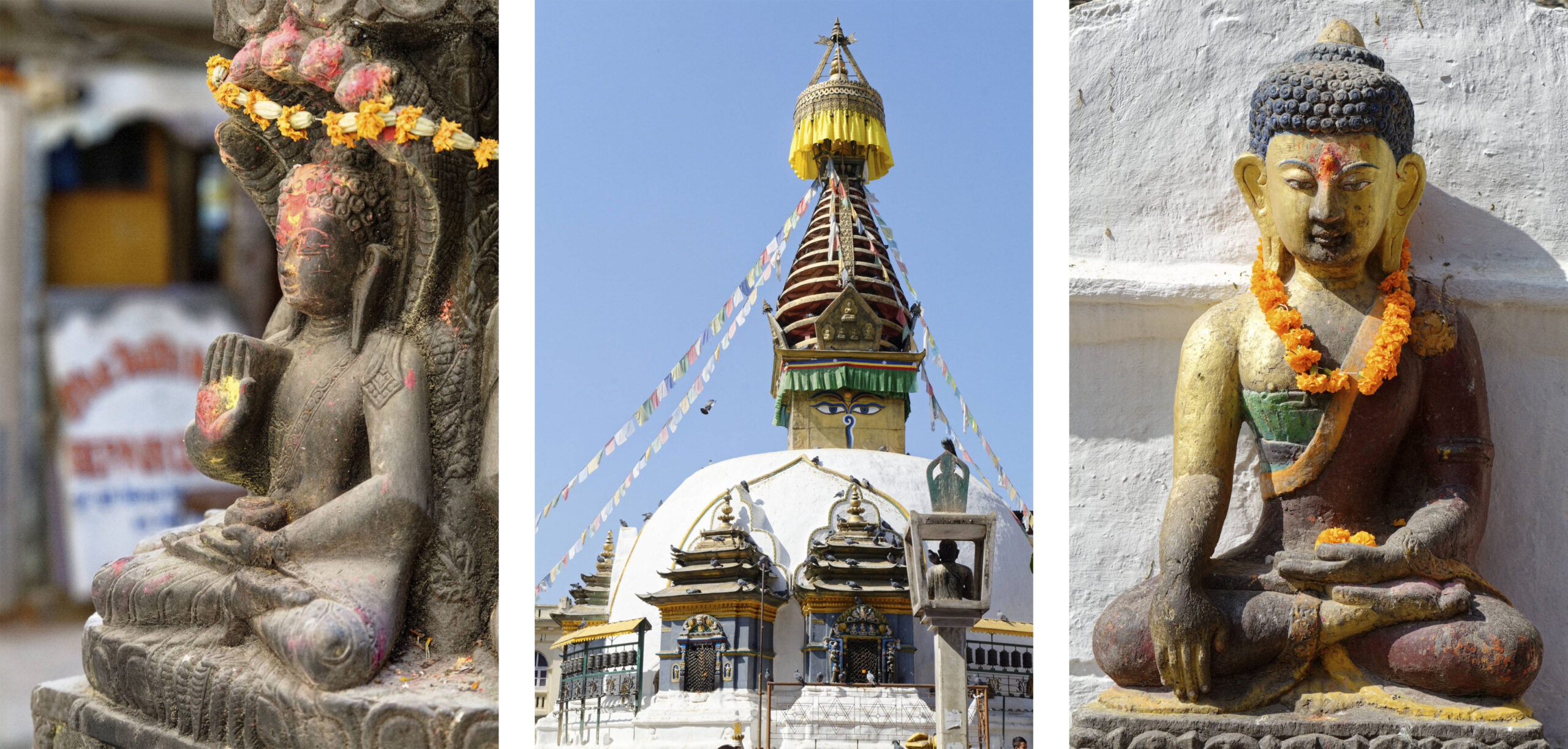 Sculptures et stupa bouddhistes